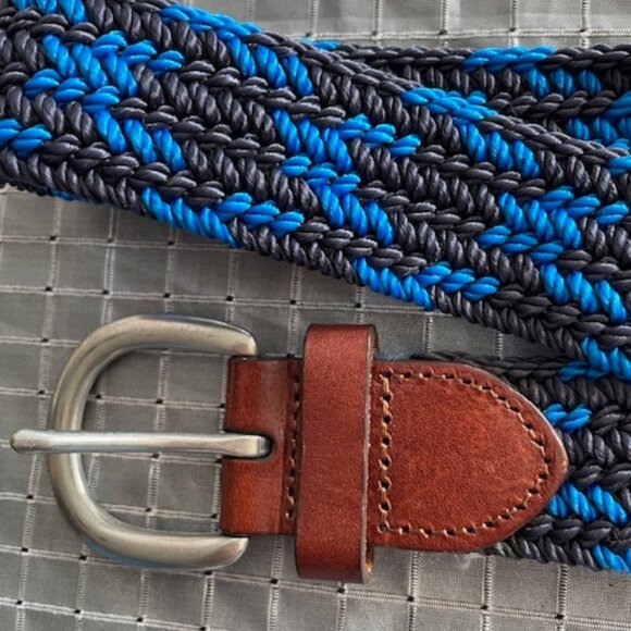 J Crew polyester cords braided black and blue 40 inches long - Picture 2 of 4